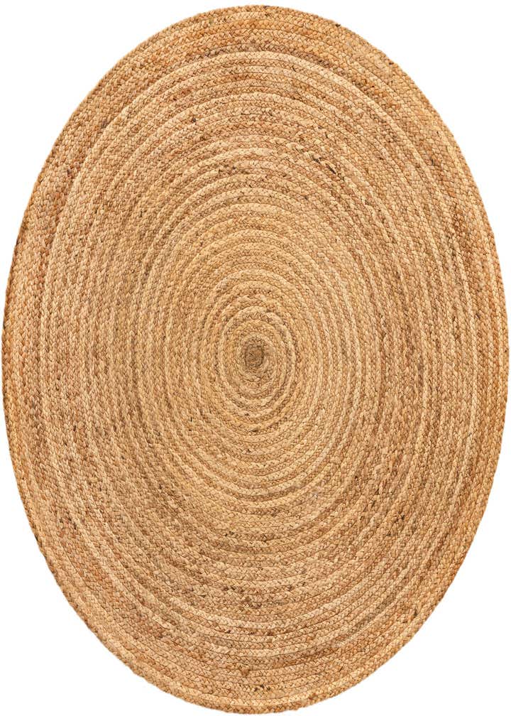 5' 1 x 5' 1 Handmade Braided Jute Luxe Round Rug