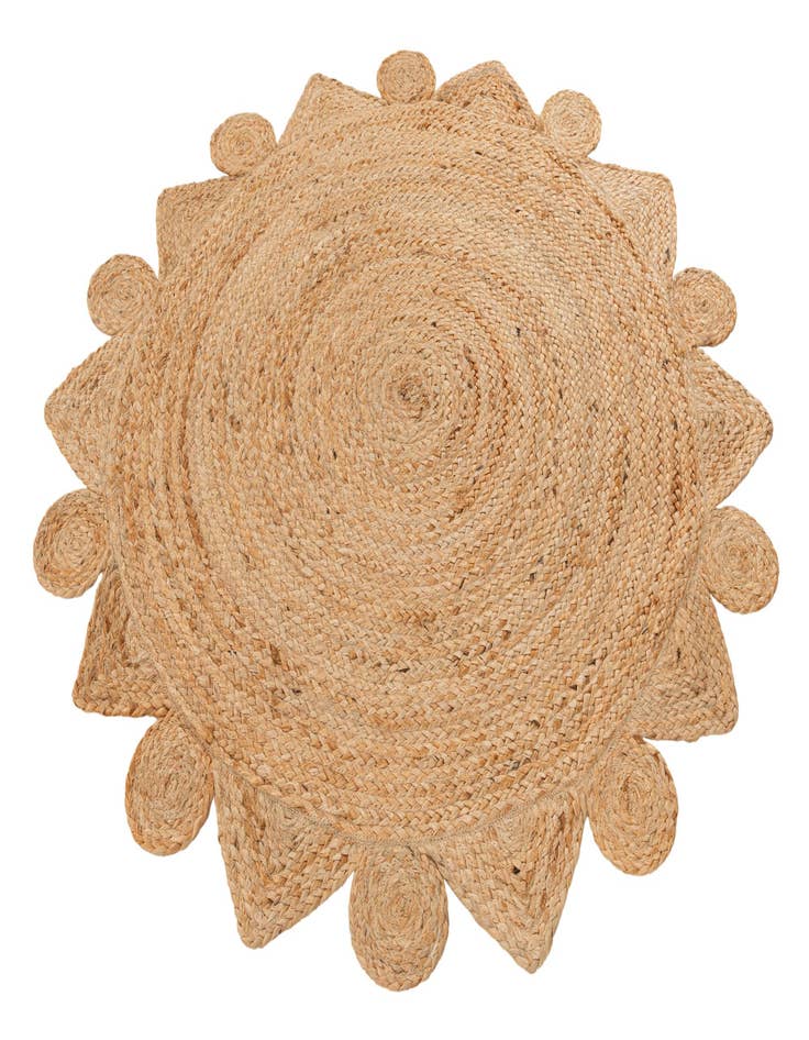 Detail image of 4' x 4' 2  Hand Braided Jute Round Rug