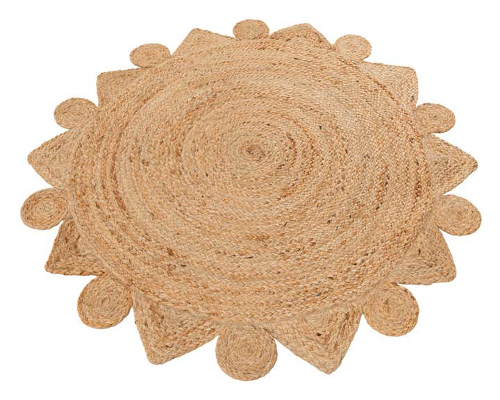 4' x 4' 2 Handmade Braided Jute Round Rug
