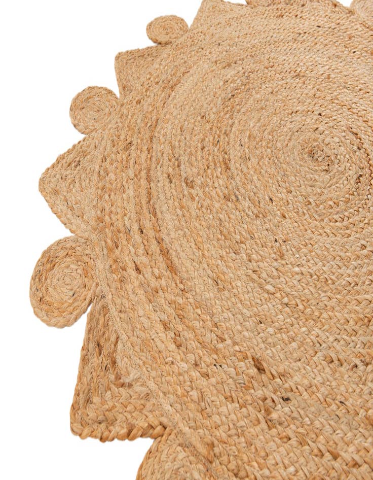 Detail image of 4' x 4' 2  Hand Braided Jute Round Rug