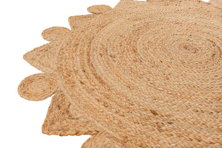 4' x 4' 2 Handmade Braided Jute Round Rug