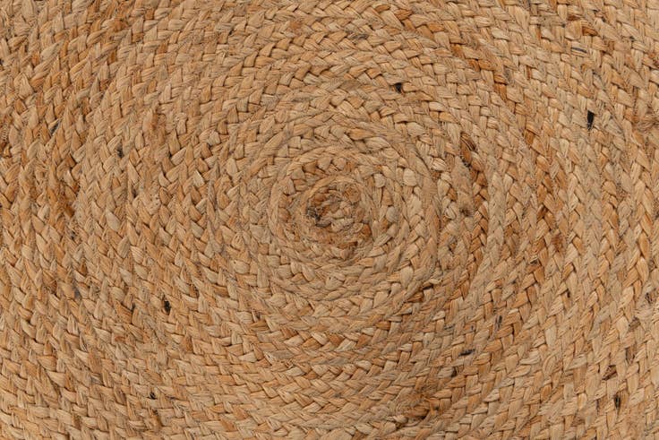 Detail image of 4' x 4' 2 Handmade Braided Jute Round Rug