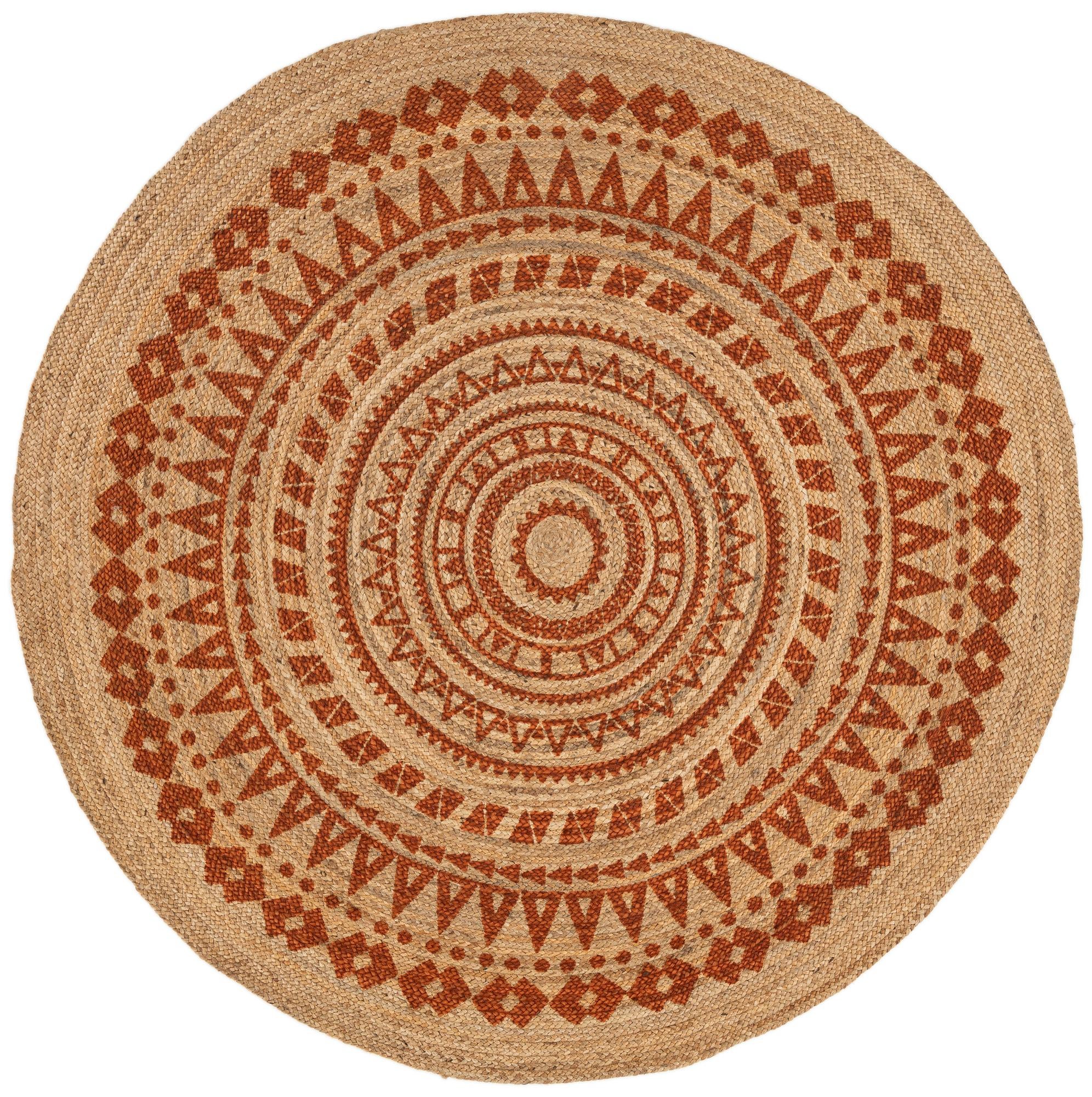 7' 8 x 7' 8 Handmade Braided Jute Round Rug