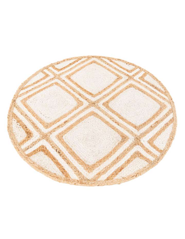 3' x 3' Handmade Braided Jute Round Rug