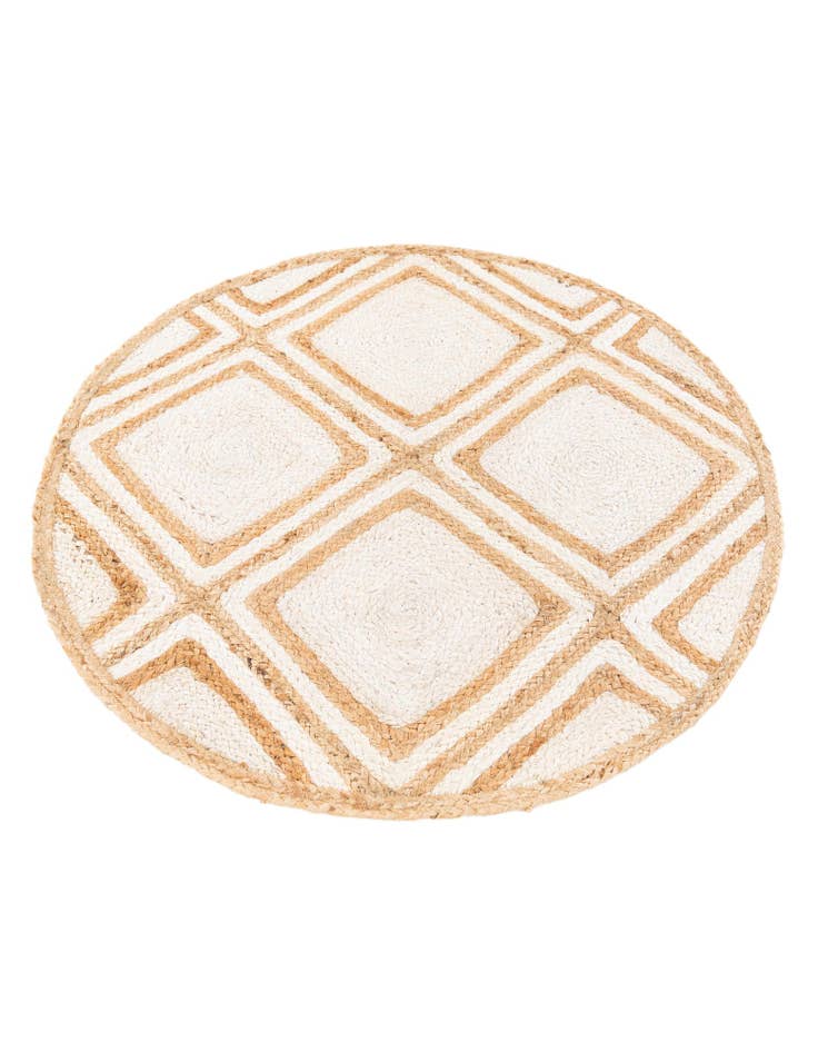 Detail image of 3' x 3' Handmade Braided Jute Round Rug