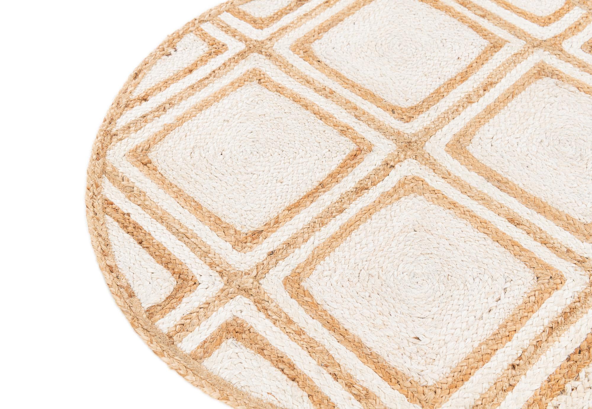 3' x 3' Handmade Braided Jute Round Rug