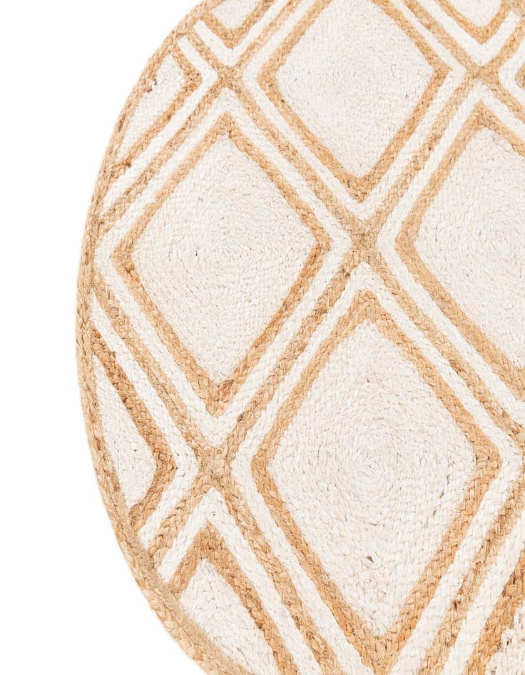Detail image of 3' x 3'  Hand Braided Jute Round Rug