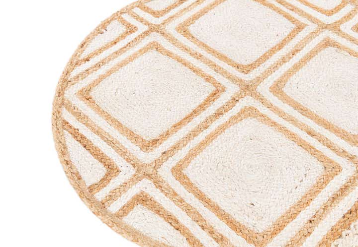 3' x 3' Handmade Braided Jute Round Rug