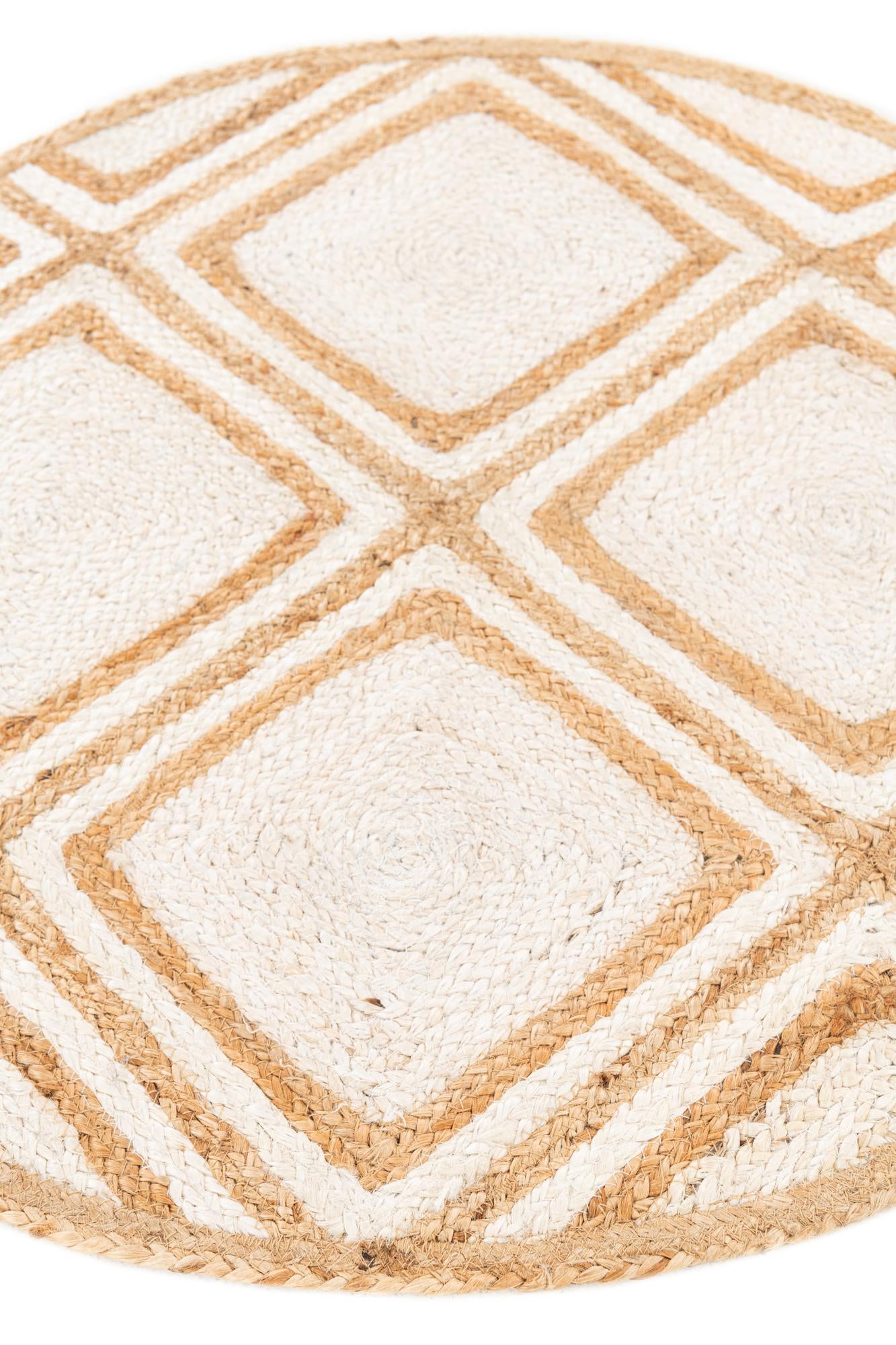3' x 3' Handmade Braided Jute Round Rug