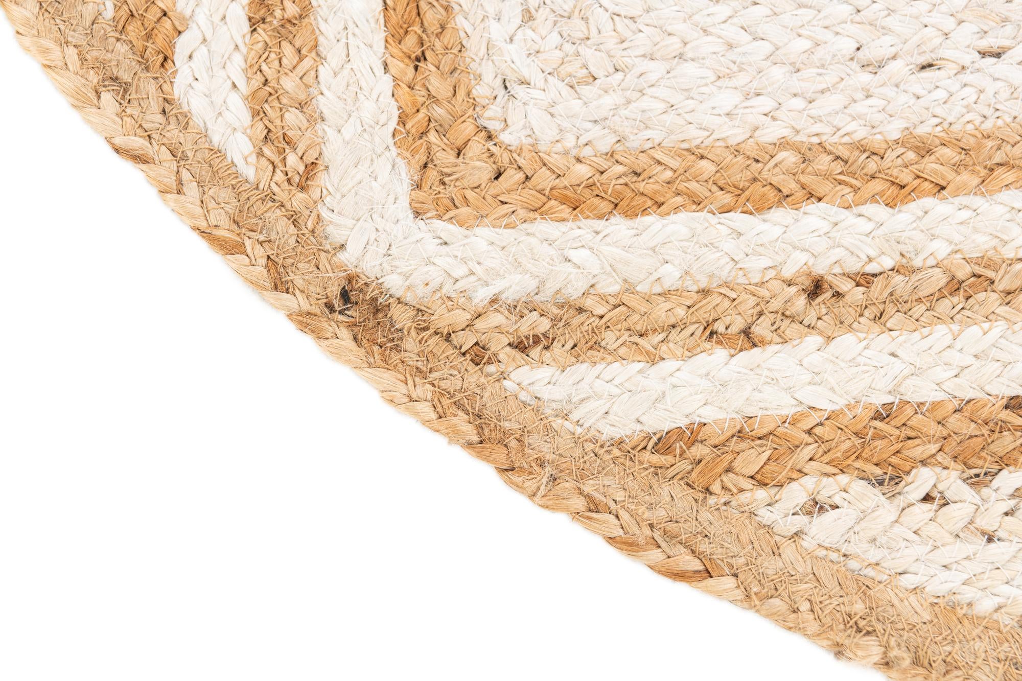 3' x 3' Handmade Braided Jute Round Rug