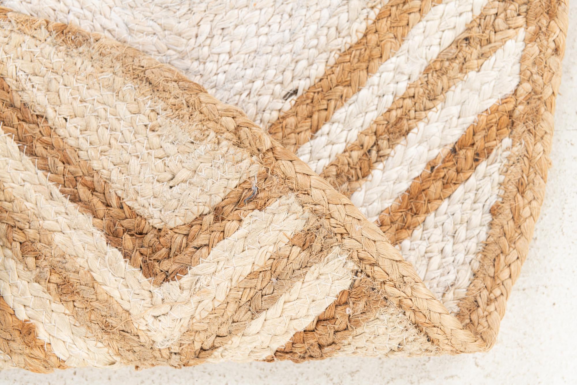 3' x 3' Handmade Braided Jute Round Rug