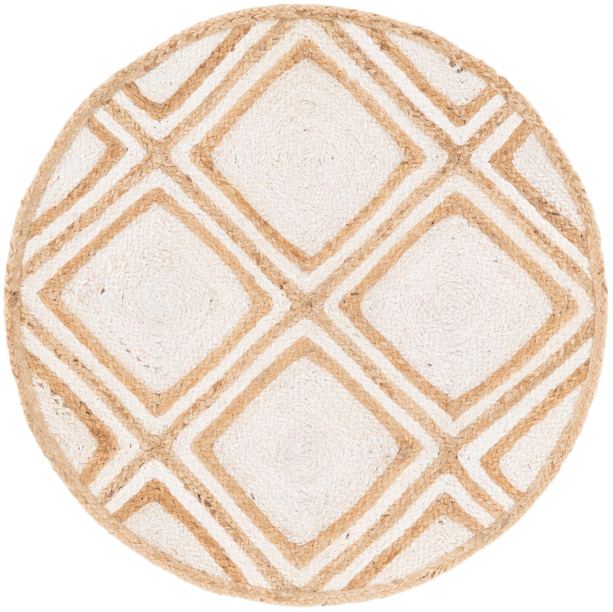3' x 3' Handmade Braided Jute Round Rug