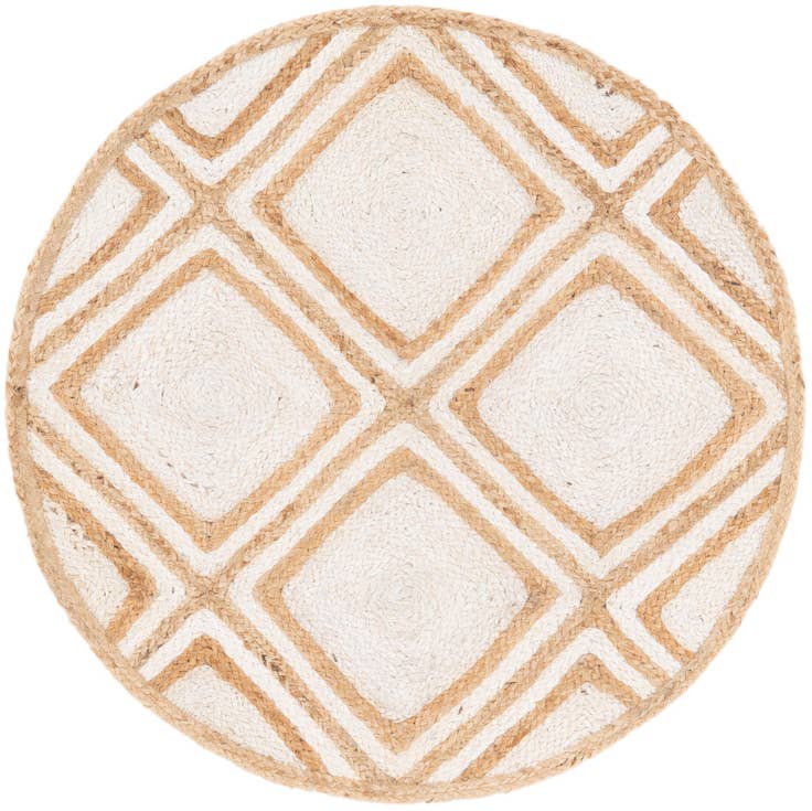 Detail image of 3' x 3' Handmade Braided Jute Round Rug