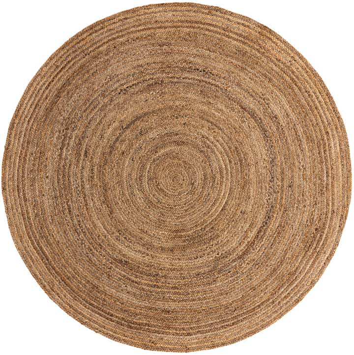 8' x 8' Handmade Braided Jute Round Rug