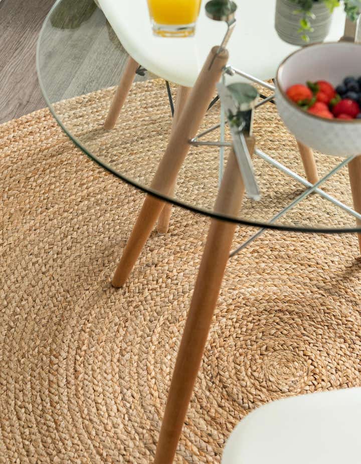 8' x 8' Handmade Braided Jute Round Rug