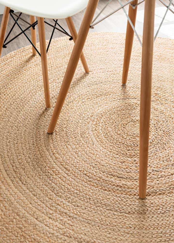 8' x 8' Handmade Braided Jute Round Rug