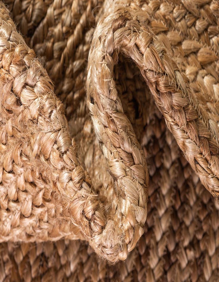 Detail image of 3' 3 x 3' 3  Hand Braided Jute Round Rug