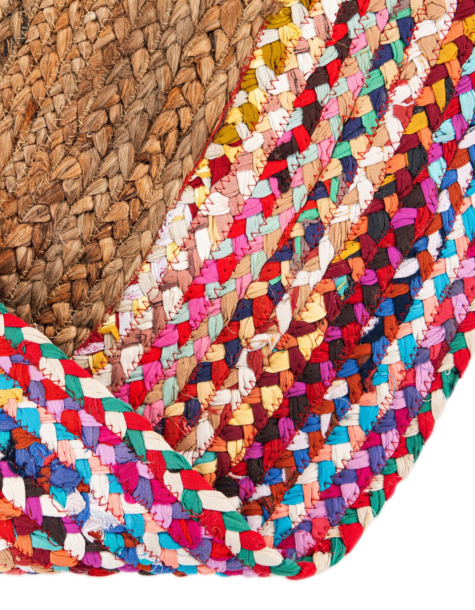 3' 3 x 3' 3 Handmade Braided Jute Round Rug