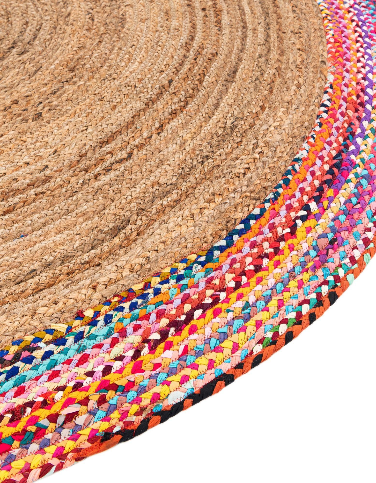 3' 3 x 3' 3 Handmade Braided Jute Round Rug