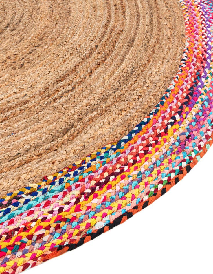 Detail image of 3' 3 x 3' 3  Hand Braided Jute Round Rug