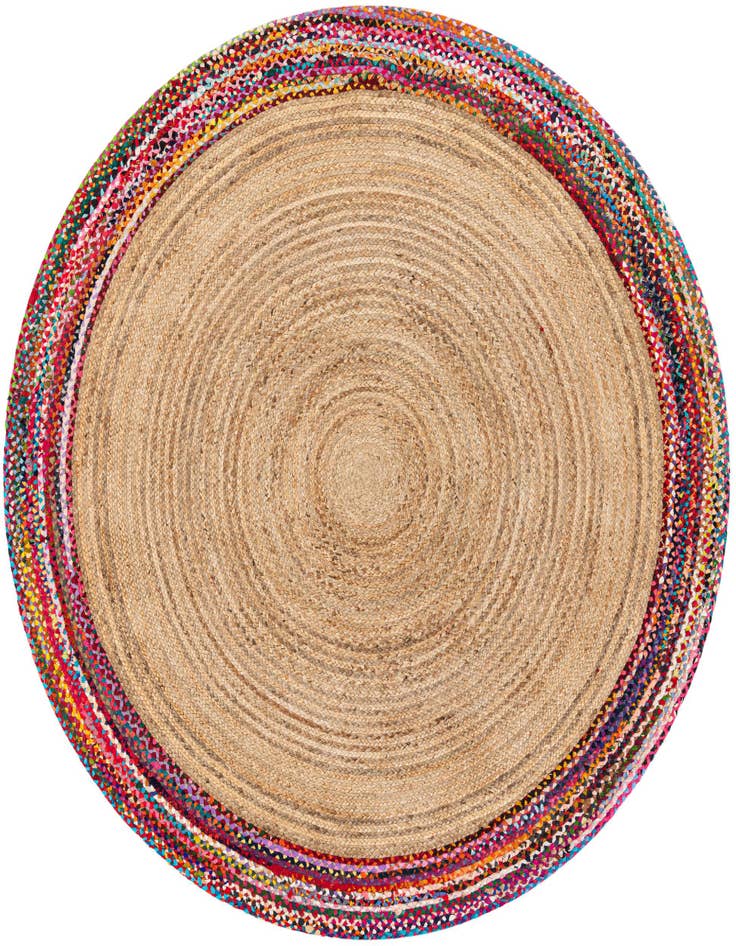 Detail image of 8' x 8'  Hand Braided Jute Round Rug