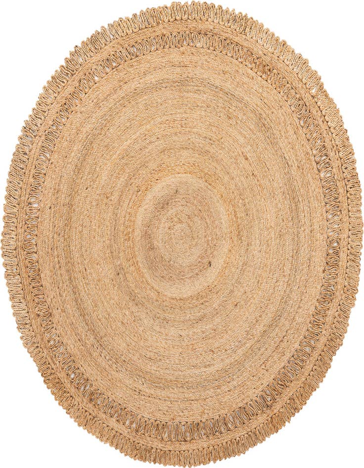 Detail image of 8' x 8'  Hand Braided Jute Round Rug