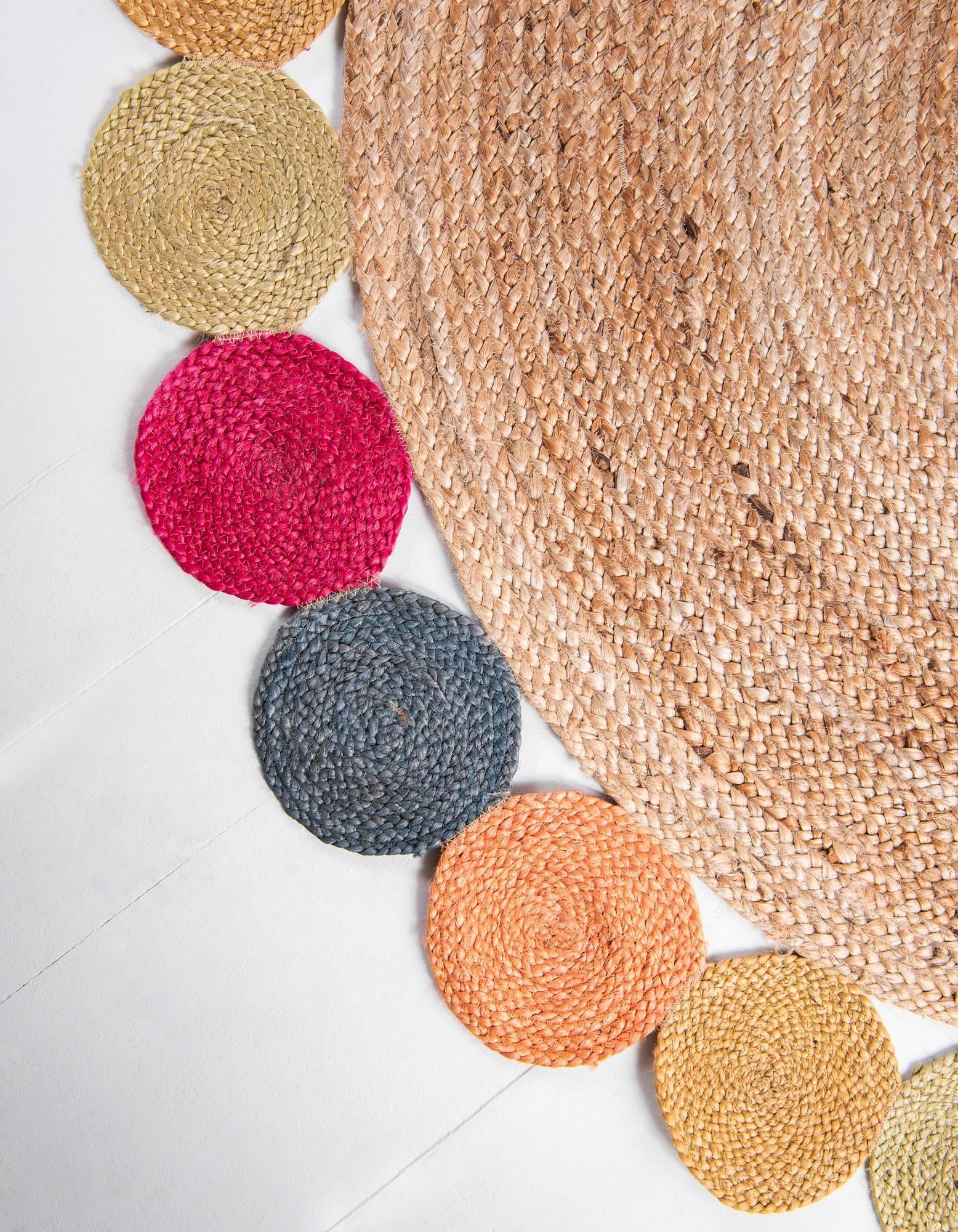 5' 1 x 5' 1 Handmade Braided Jute Round Rug