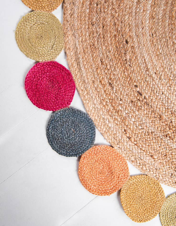 Detail image of 4' 1 x 4' 1  Hand Braided Jute Round Rug