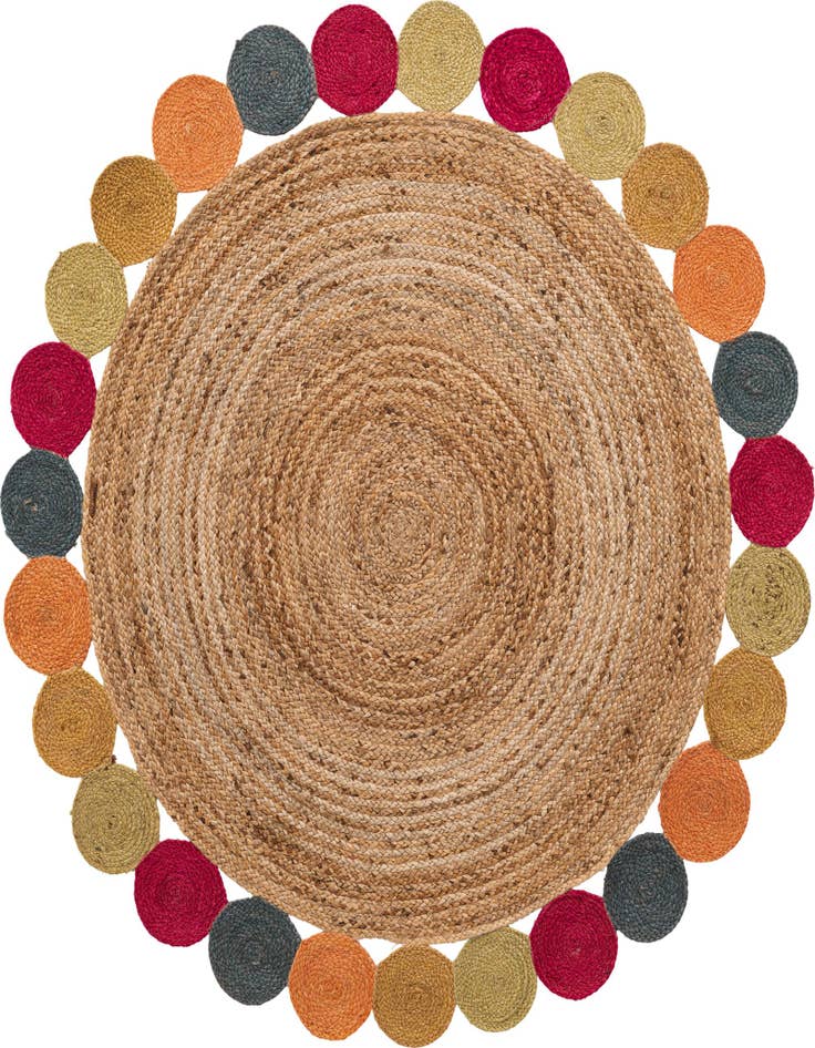 Detail image of 6' 1 x 6' 1 Handmade Braided Jute Round Rug