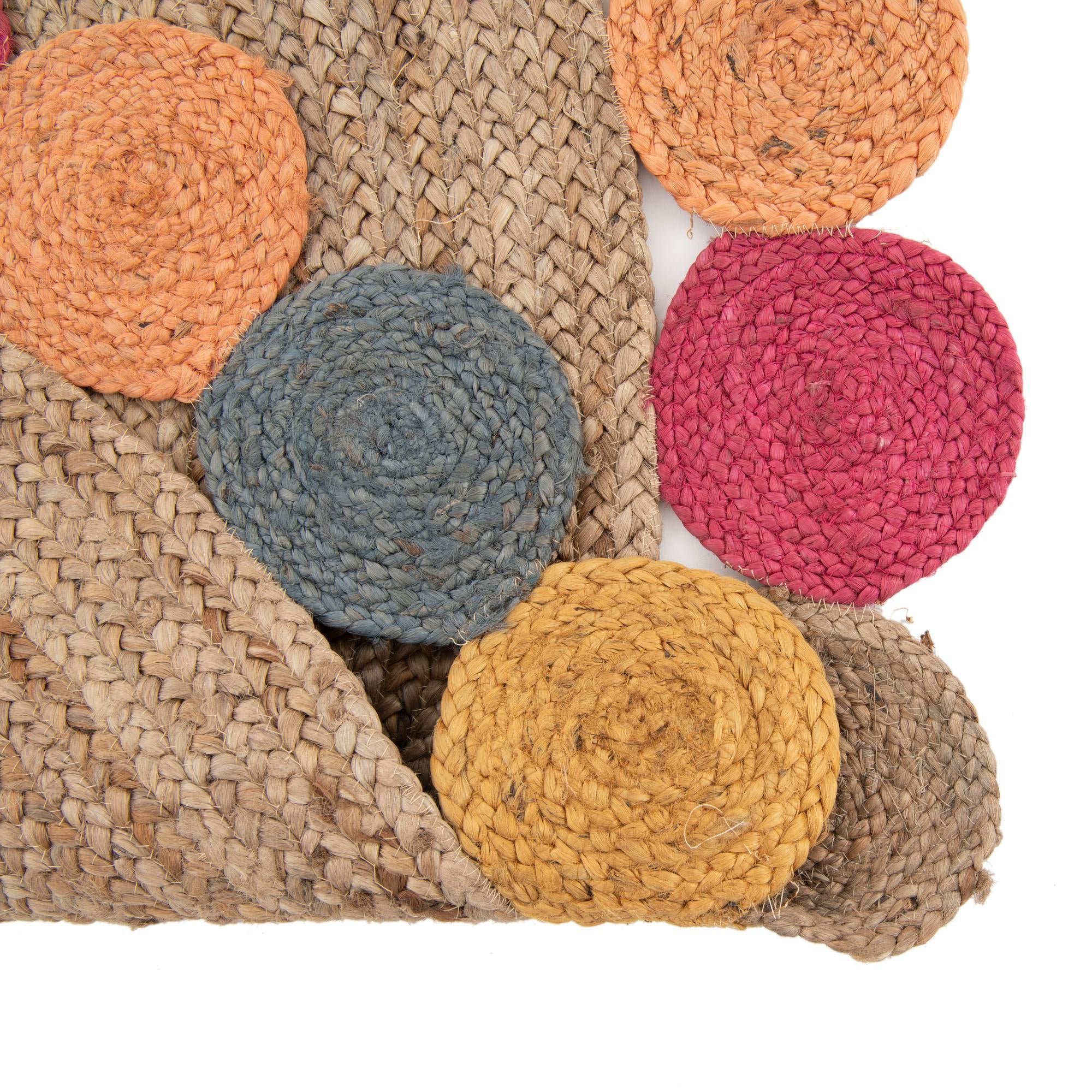 5' 1 x 5' 1 Handmade Braided Jute Round Rug