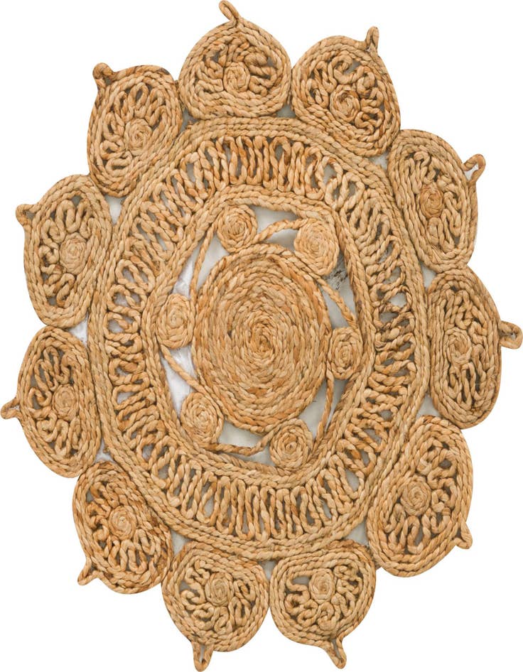 Detail image of 2' x 2'  Hand Braided Jute Round Rug