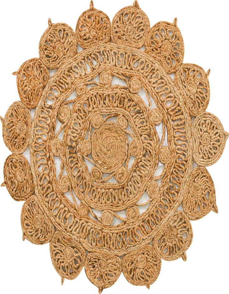 Detail image of 3' 1 x 3' 1  Hand Braided Jute Round Rug