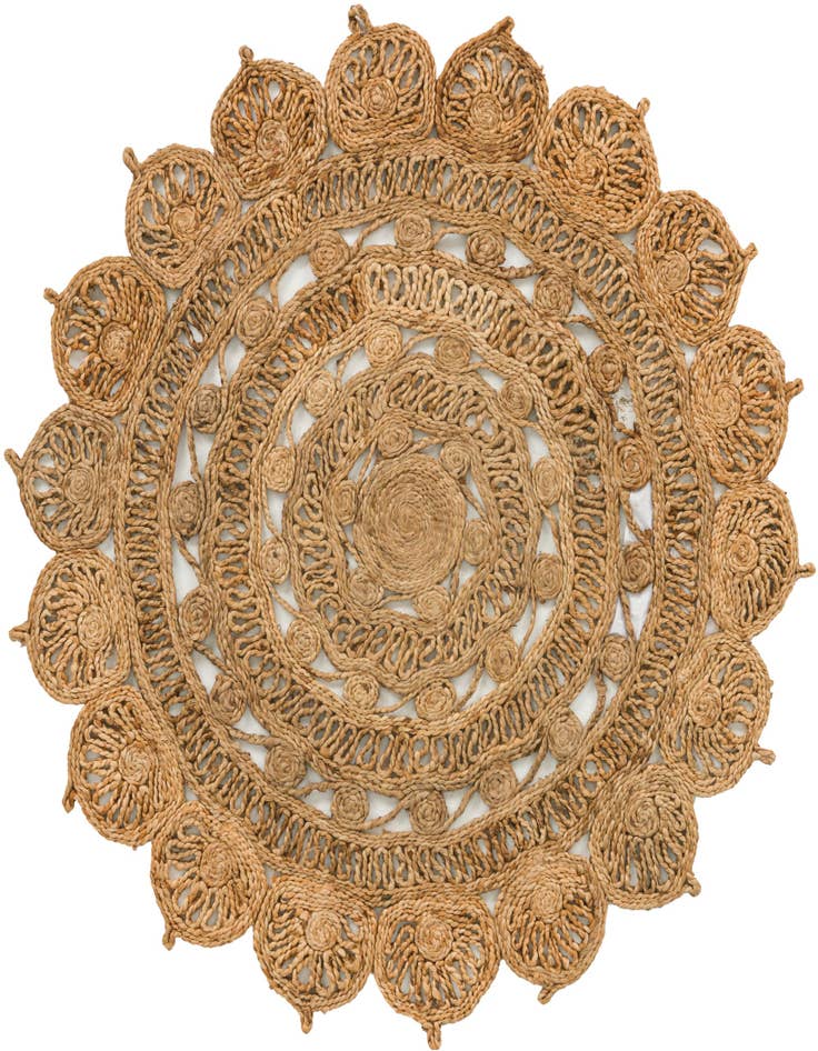 Detail image of 4' 1 x 4' 1  Hand Braided Jute Round Rug