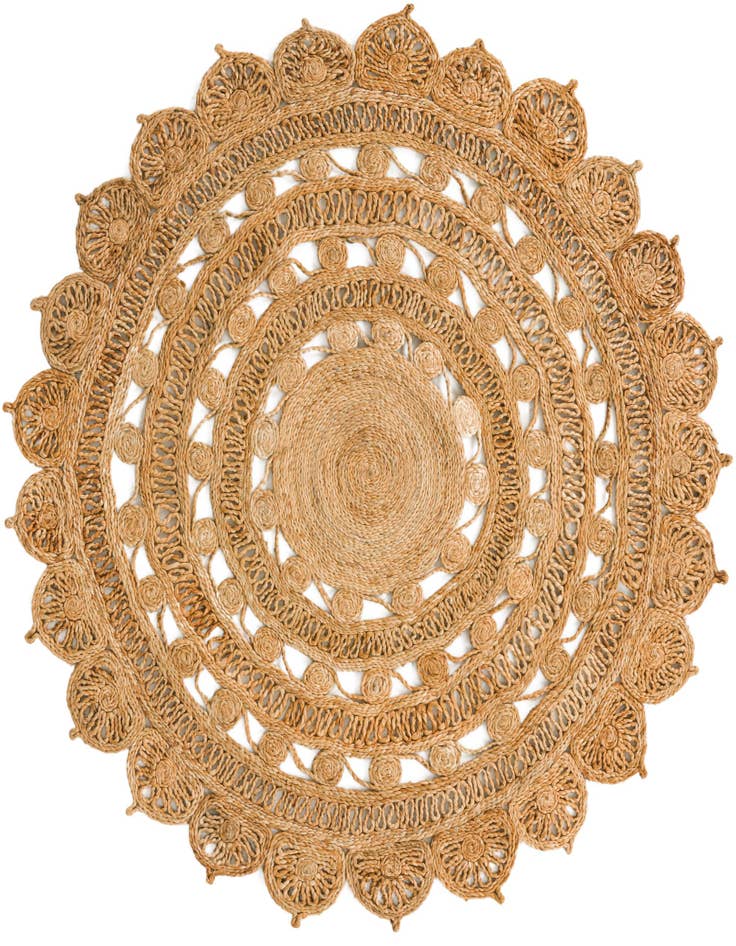 Detail image of 5' 1 x 5' 1  Hand Braided Jute Round Rug