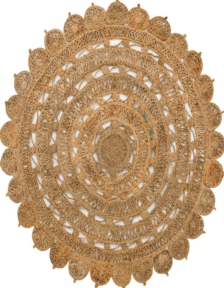 Detail image of 6' 1 x 6' 1  Hand Braided Jute Round Rug