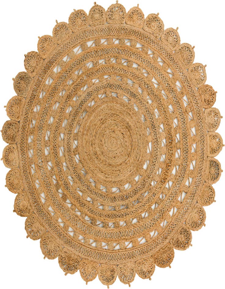 Detail image of 7' 10 x 7' 10  Hand Braided Jute Round Rug