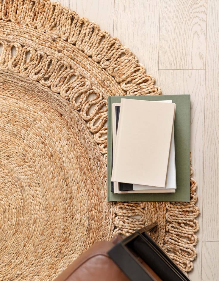 Detail image of 2' x 2'  Hand Braided Jute Round Rug