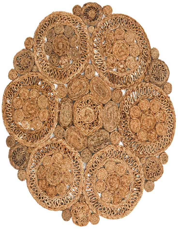 Detail image of 4' 1 x 4' 1  Hand Braided Jute Round Rug