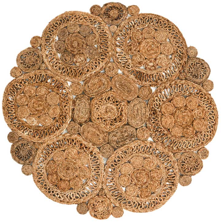 4' 1 x 4' 1 Handmade Braided Jute Round Rug