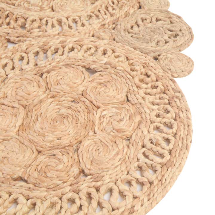 4' 1 x 4' 1 Handmade Braided Jute Round Rug