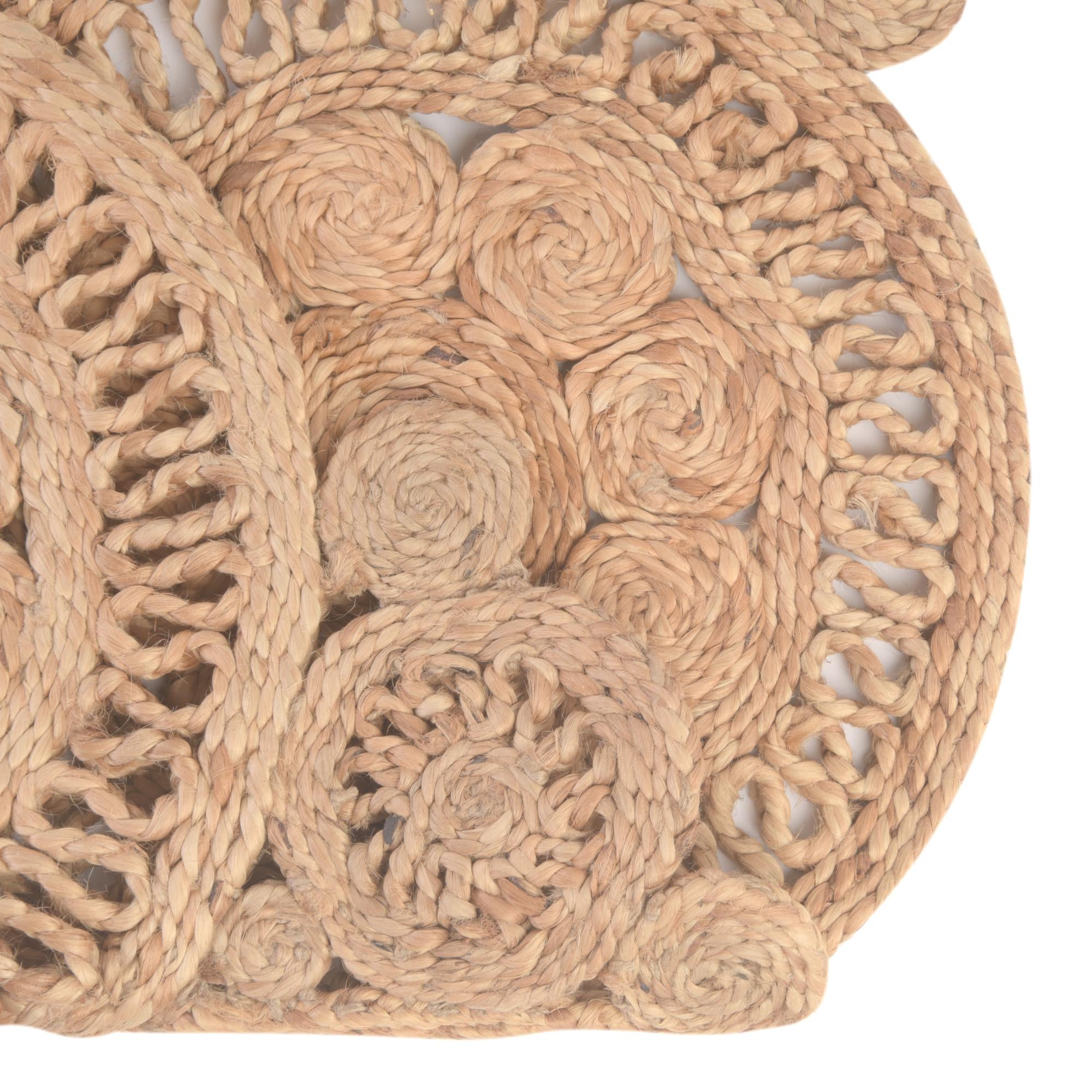7' 10 x 7' 10 Handmade Braided Jute Round Rug
