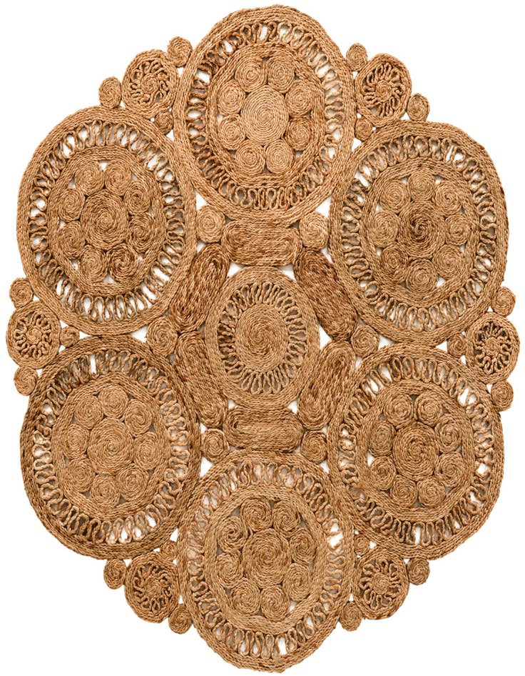 Detail image of 5' 1 x 5' 1  Hand Braided Jute Round Rug