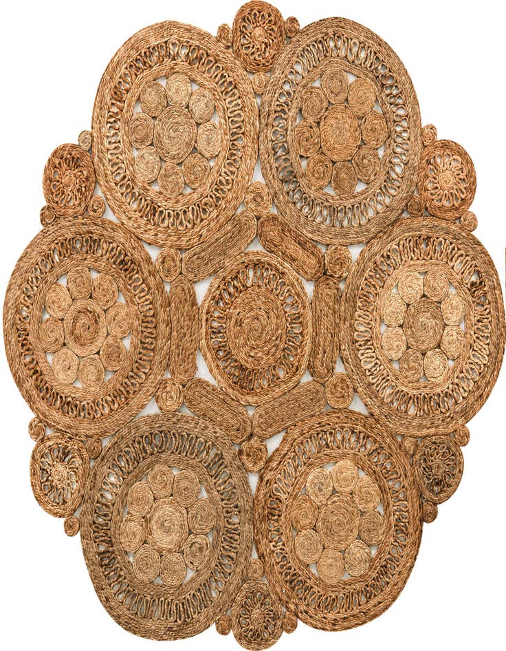 Detail image of 6' 1 x 6' 1  Hand Braided Jute Round Rug