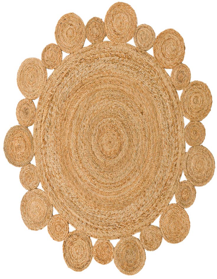 Detail image of 5' 1 x 5' 1  Hand Braided Jute Round Rug