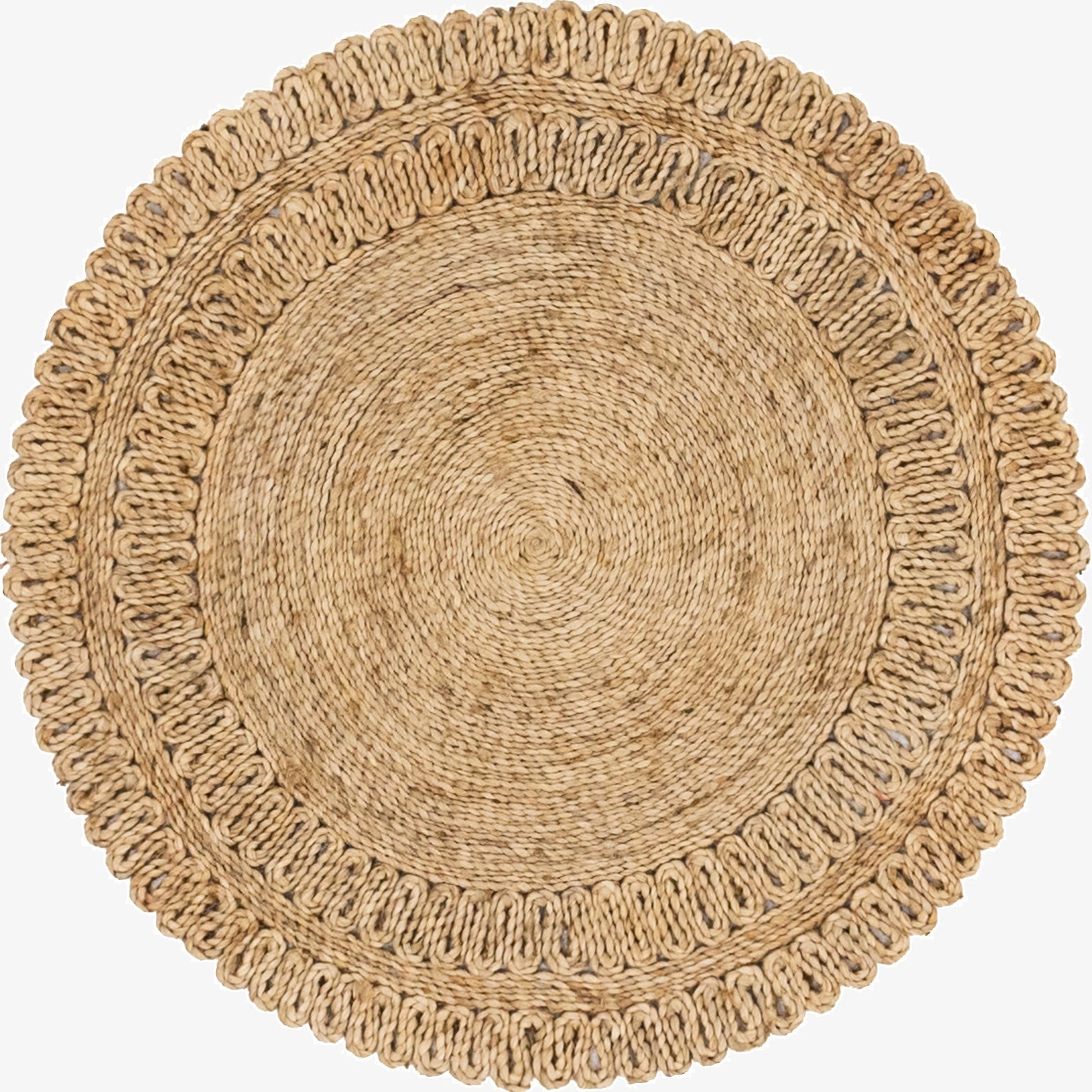 3' 3 x 3' 3  Hand Braided Jute Round Rug