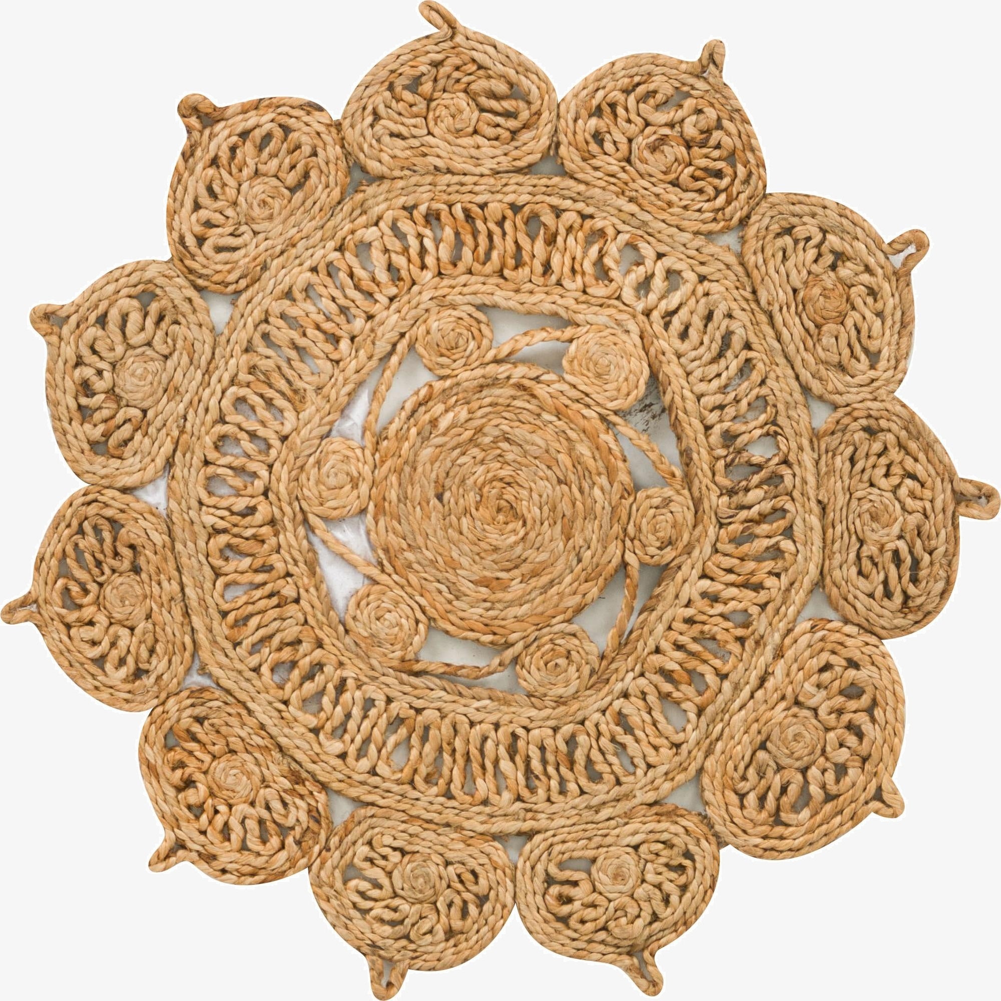 Primary image 2' x 2'  Hand Braided Jute Round Rug