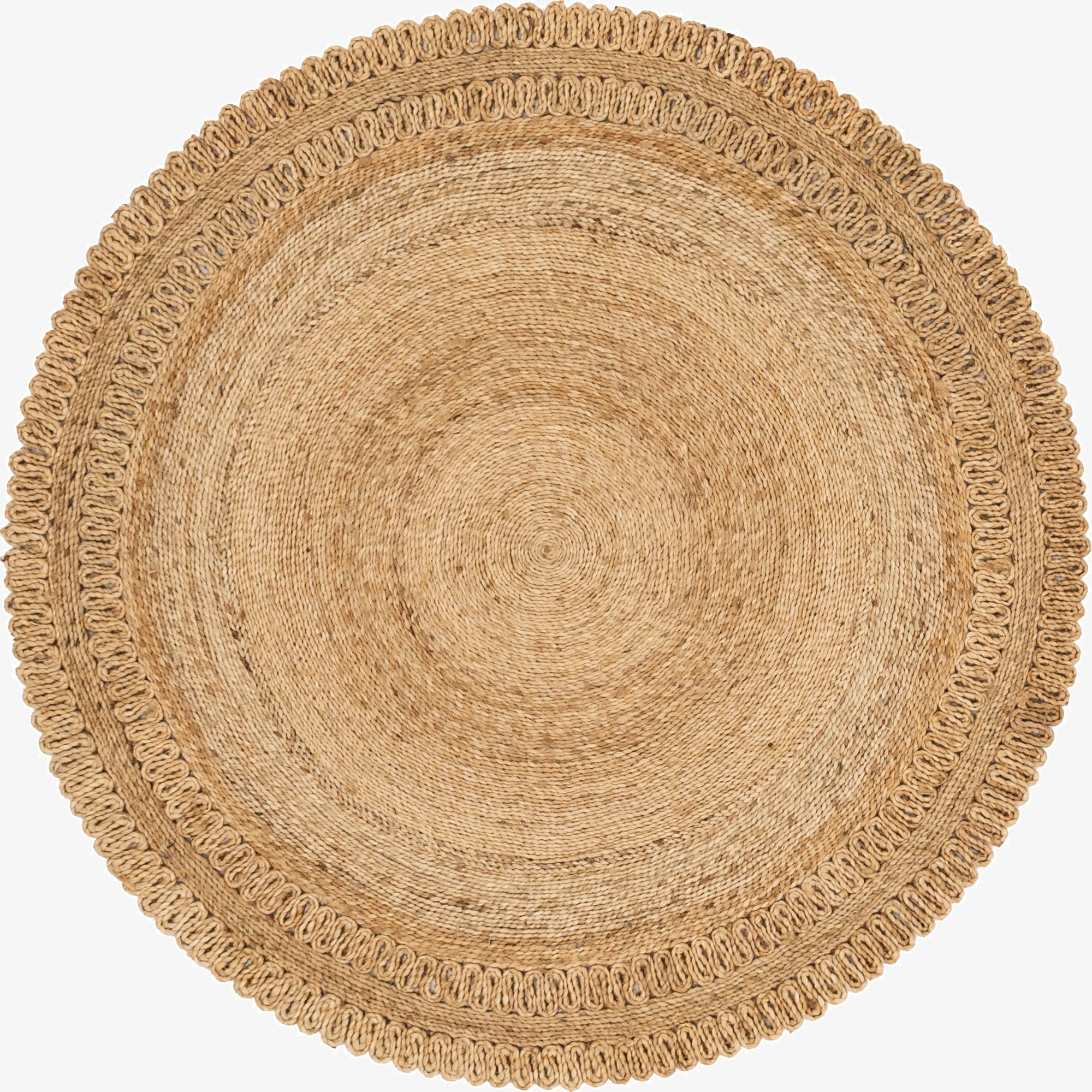 5' 1 x 5' 1  Hand Braided Jute Round Rug