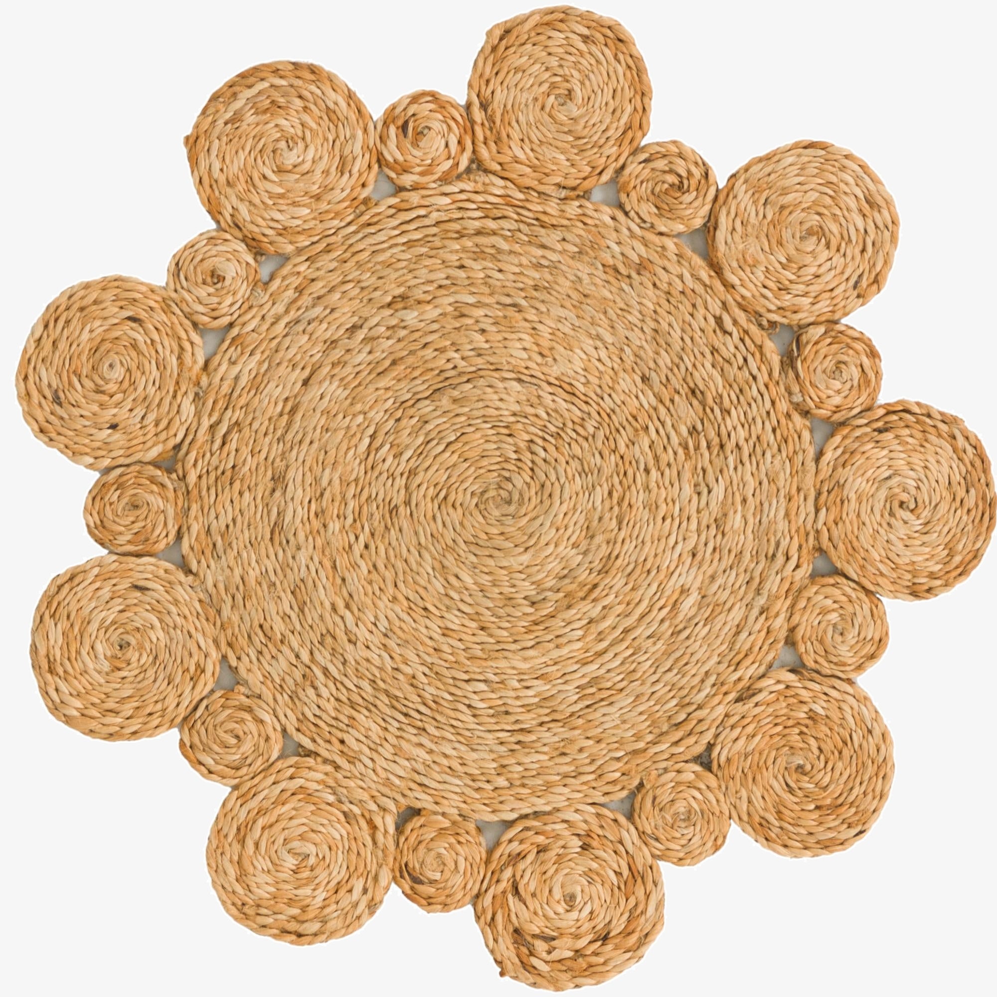 2' x 2'  Hand Braided Jute Round Rug