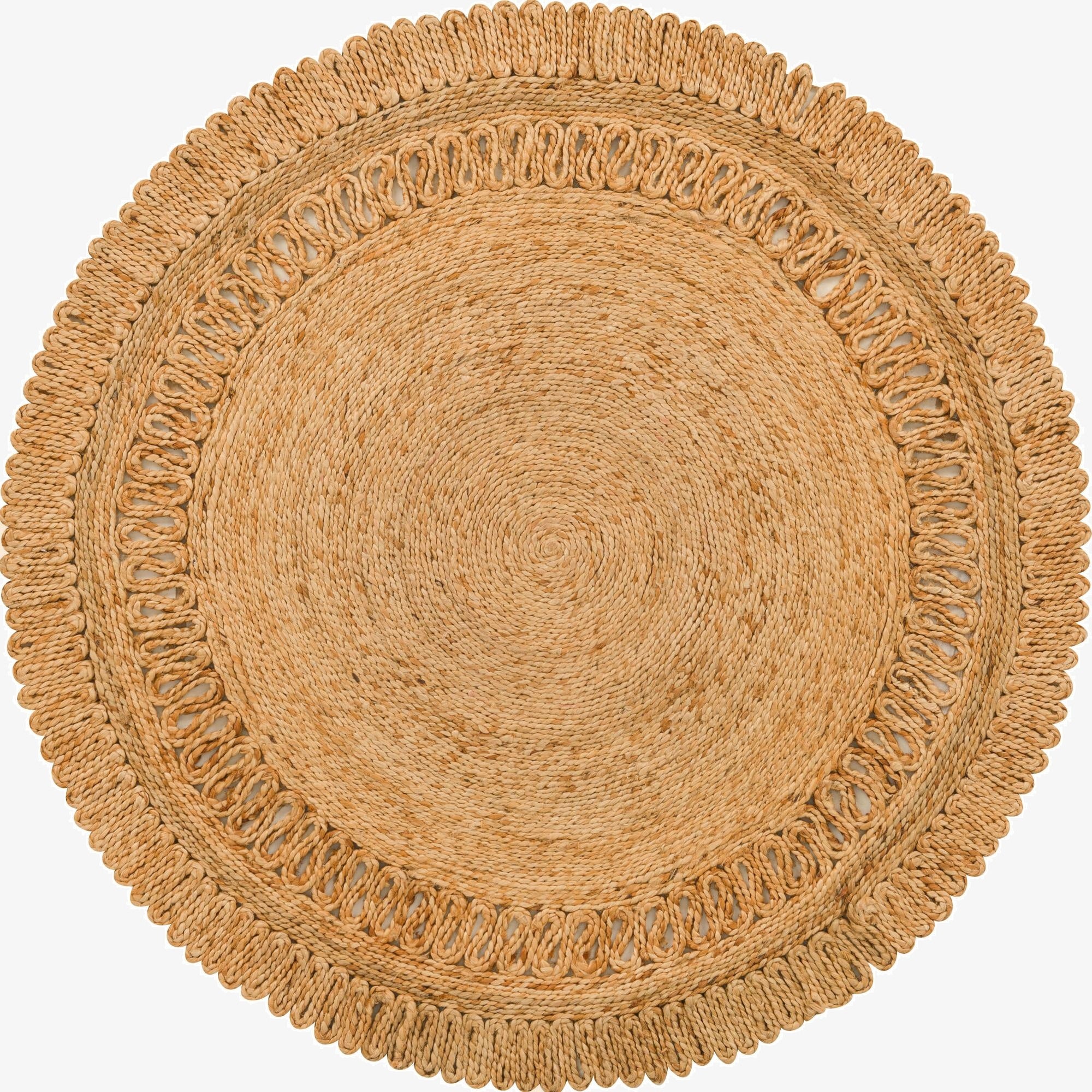 4' 1 x 4' 1  Hand Braided Jute Round Rug