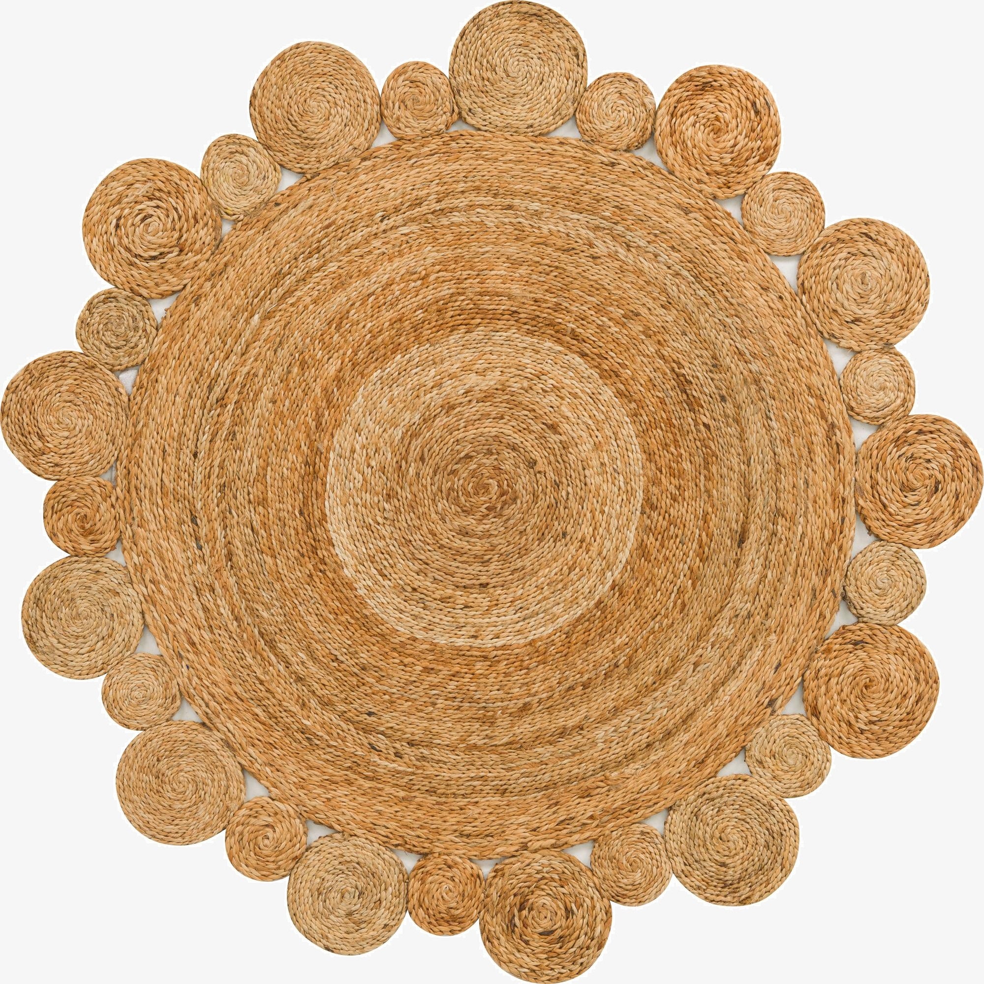 4' 1 x 4' 1  Hand Braided Jute Round Rug